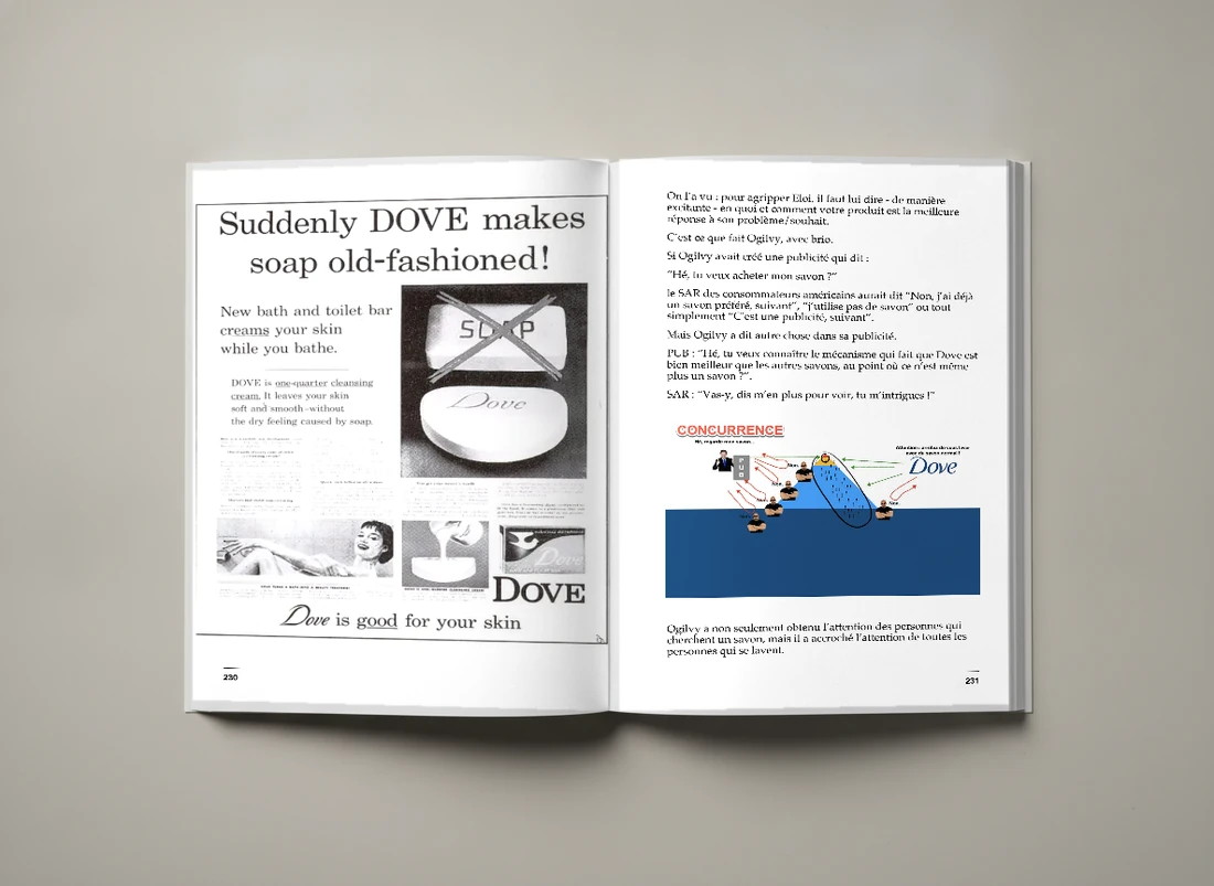 Le livre ouvert sur une double page